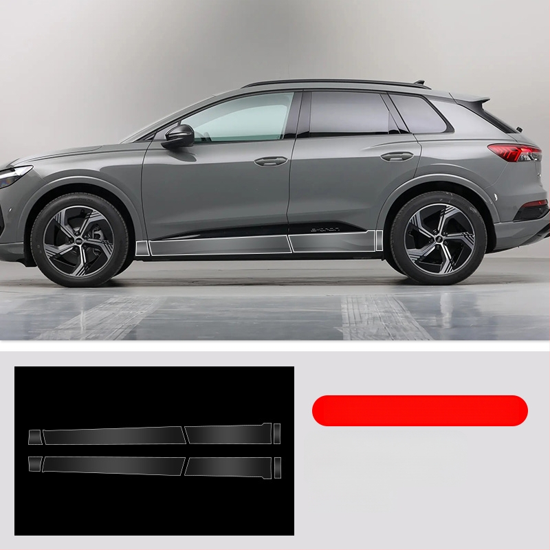 Film protector TPU transparent pentru colțurile ușilor față și spate și pentru pragurile laterale Audi Q4 e-tron