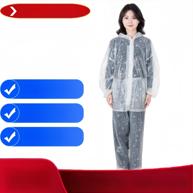 Set od PVC kišne jakne i hlača, toplinski zavareni šavovi, dvodijelni, unisex, za odraslu osobu, potpuna zaštita od kiše
