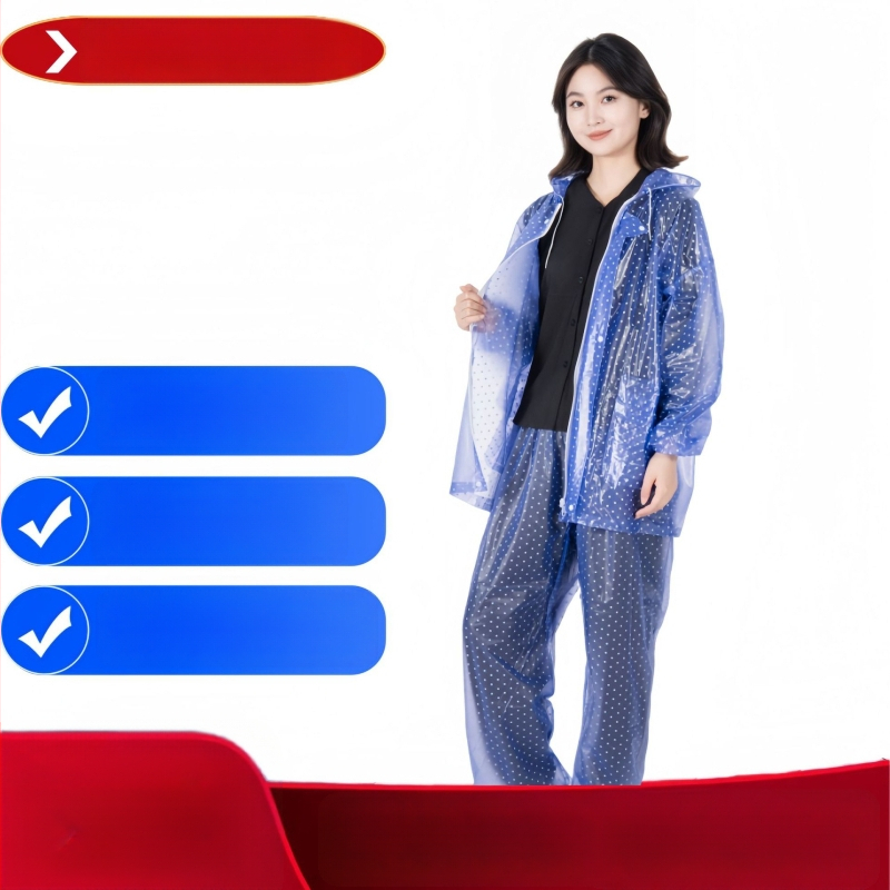 Set od PVC kišne jakne i hlača, toplinski zavareni šavovi, dvodijelni, unisex, za odraslu osobu, potpuna zaštita od kiše