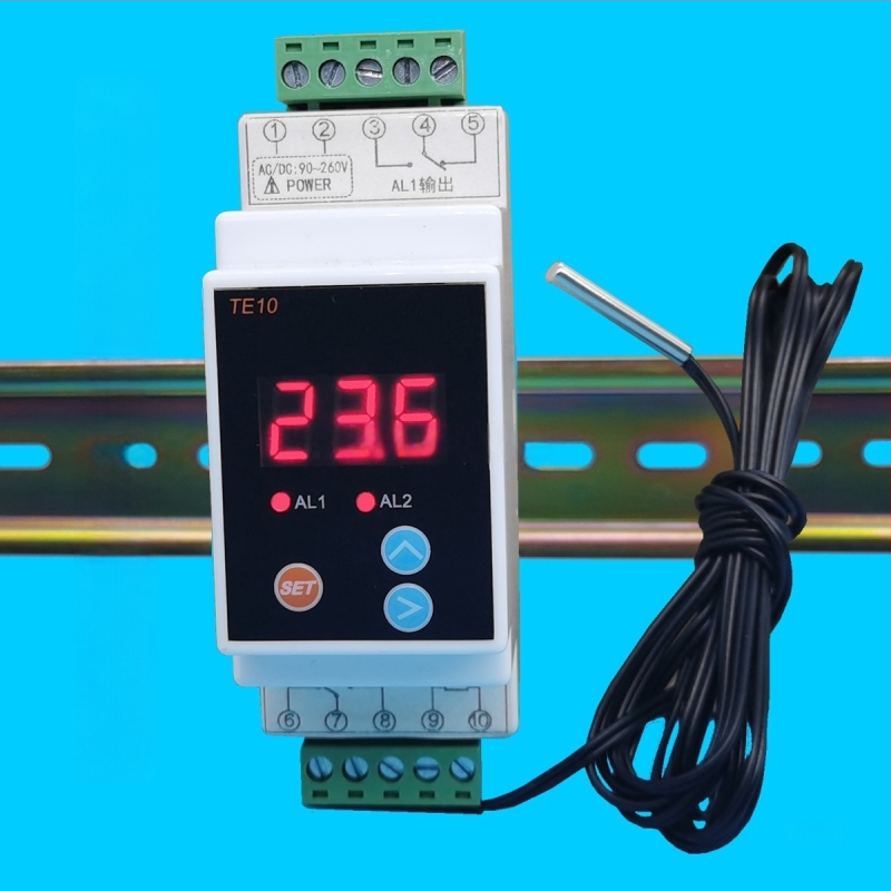 DIN šina digitalni regulator temperature s podesivim zaslonom, grijanje i hlađenje, kompatibilan sa solarnom energijom