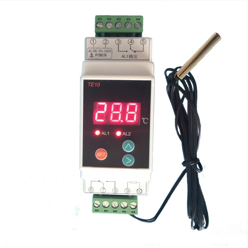 DIN šina digitalni regulator temperature s podesivim zaslonom, grijanje i hlađenje, kompatibilan sa solarnom energijom