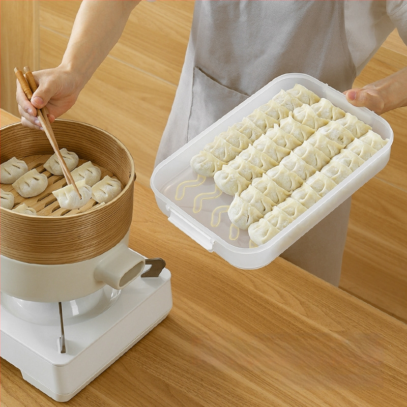 Otthoni gombóc és wonton tároló doboz, gyorsfagyasztó rendező, élelmiszer-minőségű konyhai tároló, tapadásmentes