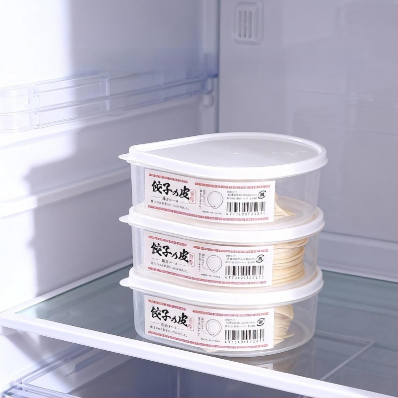Prozirna kutija za spremanje dumpling wrappers, kućna upotreba, prehrambeni plast, s poklopcem
