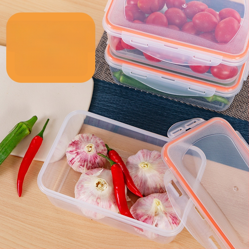 Pravokutna plastična kutija za hranu, mikrovalna sigurna, s čvrstim zatvaračem, za pohranu hrane i voća