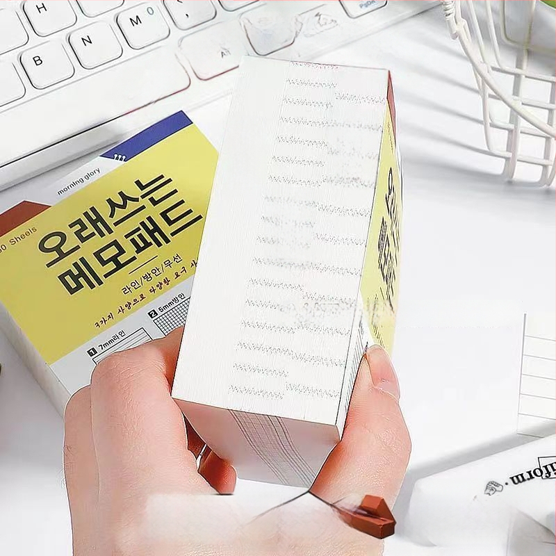 Korejski stil troj-in-1 blok bilježnica s ljepjivim papirom, kreativne bilješke za učenike, odvojivi listići, super debeli u obliku cigle