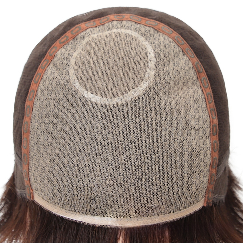 Perucă scurtă dreaptă pentru femei, țesută manual, păr uman, potrivită pentru perm și vopsire