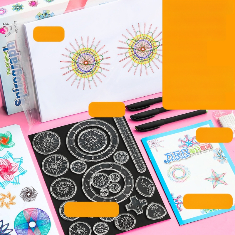Višefunkcionalni set ravnala za djecu – edukativni kaleidoskop puzzle, čarobni kreativni set, šablone za ručno pisani novinski list i dječje crteže