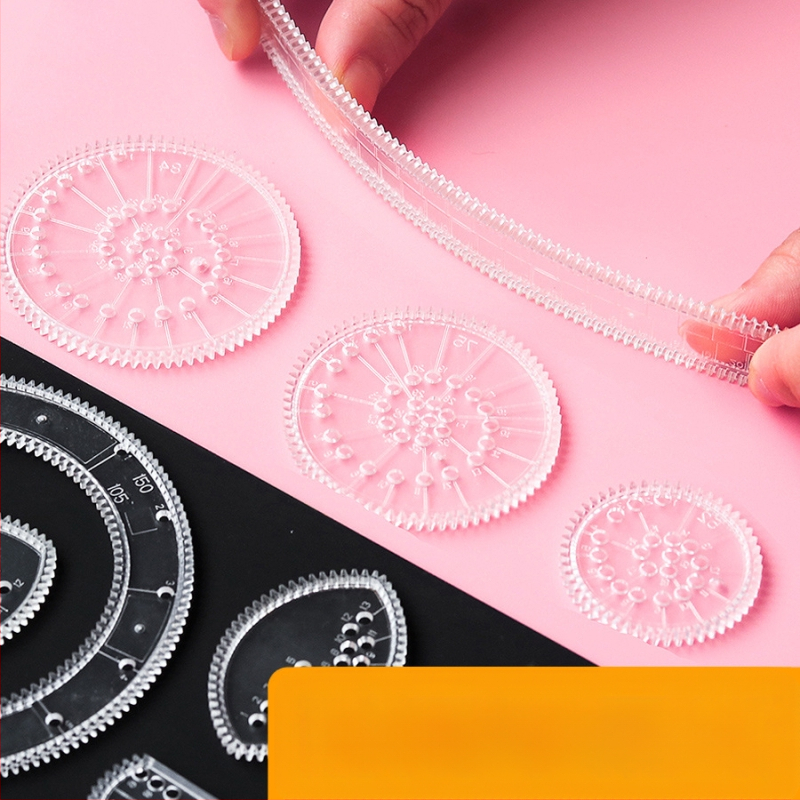 Višefunkcionalni set ravnala za djecu – edukativni kaleidoskop puzzle, čarobni kreativni set, šablone za ručno pisani novinski list i dječje crteže