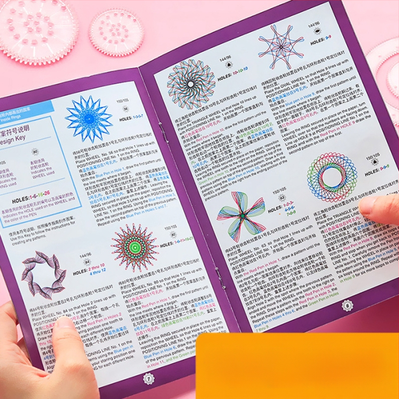 Višefunkcionalni set ravnala za djecu – edukativni kaleidoskop puzzle, čarobni kreativni set, šablone za ručno pisani novinski list i dječje crteže