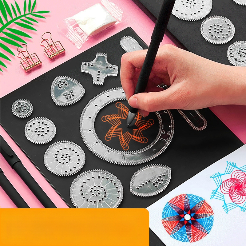 Višefunkcionalni set ravnala za djecu – edukativni kaleidoskop puzzle, čarobni kreativni set, šablone za ručno pisani novinski list i dječje crteže