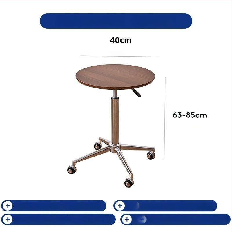 Lang Yu Jia kerek kávasztal márványtop, fa kerettel, görgőkkel, nappaliba, modern minimalista stílus