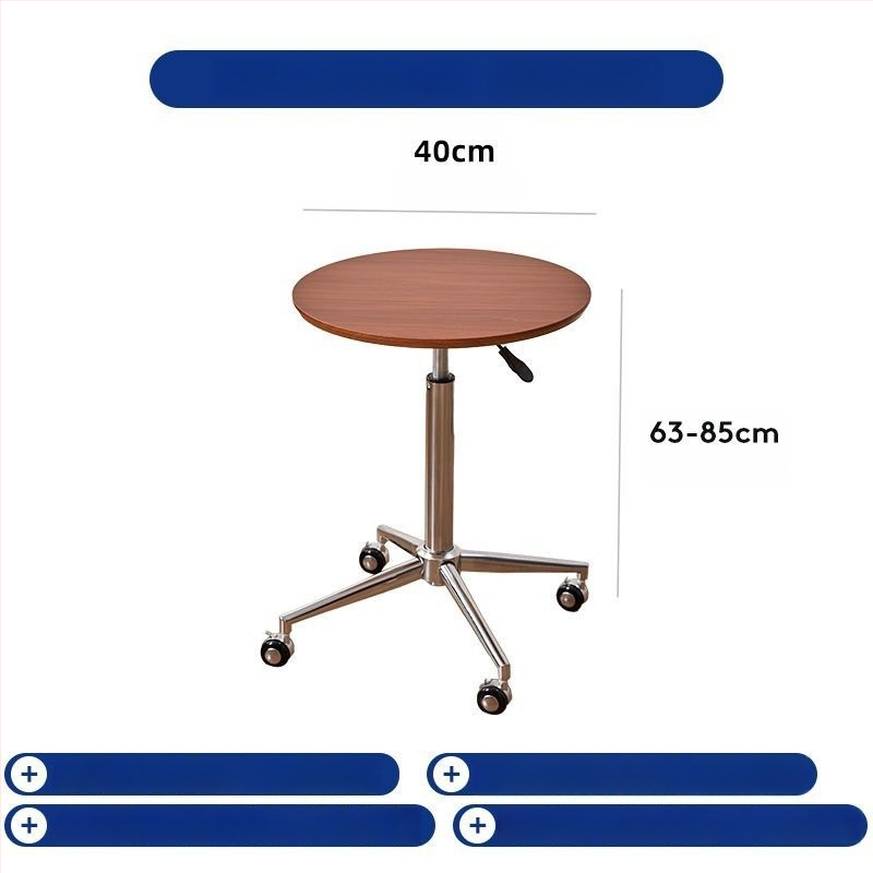 Lang Yu Jia kerek kávasztal márványtop, fa kerettel, görgőkkel, nappaliba, modern minimalista stílus