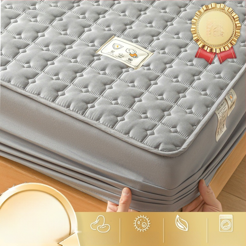 LIFE HOME napínacia plachta s gumou | prešívaná (quilting), digitálna tlač, materiál: prané vlákna, vzor: jednobarevný/ kvety, moderný minimalistický štýl