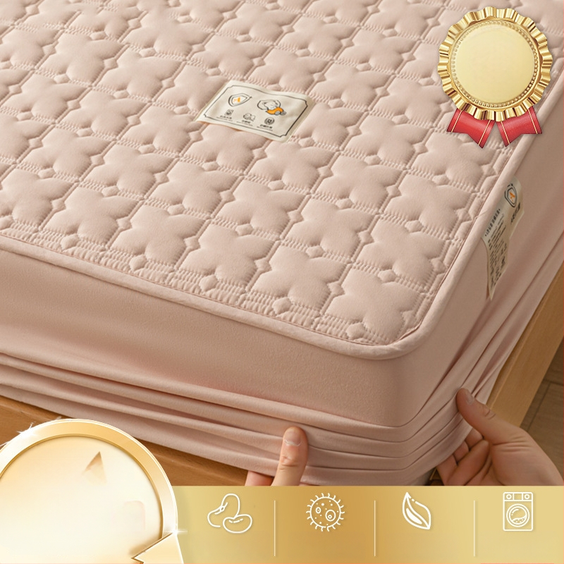 LIFE HOME napínacia plachta s gumou | prešívaná (quilting), digitálna tlač, materiál: prané vlákna, vzor: jednobarevný/ kvety, moderný minimalistický štýl