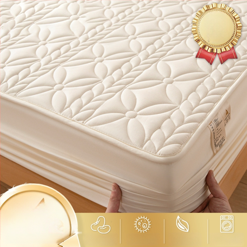 LIFE HOME napínacia plachta s gumou | prešívaná (quilting), digitálna tlač, materiál: prané vlákna, vzor: jednobarevný/ kvety, moderný minimalistický štýl