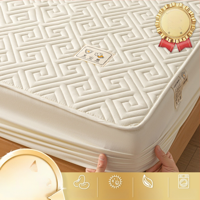 LIFE HOME napínacia plachta s gumou | prešívaná (quilting), digitálna tlač, materiál: prané vlákna, vzor: jednobarevný/ kvety, moderný minimalistický štýl