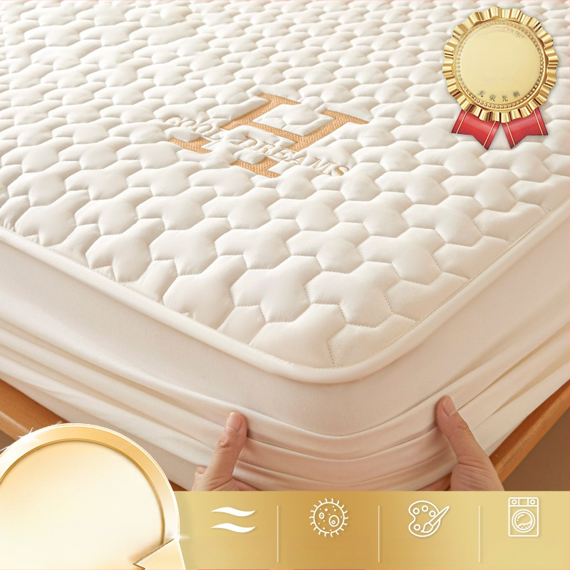 LIFE HOME napínacia plachta s gumou | prešívaná (quilting), digitálna tlač, materiál: prané vlákna, vzor: jednobarevný/ kvety, moderný minimalistický štýl