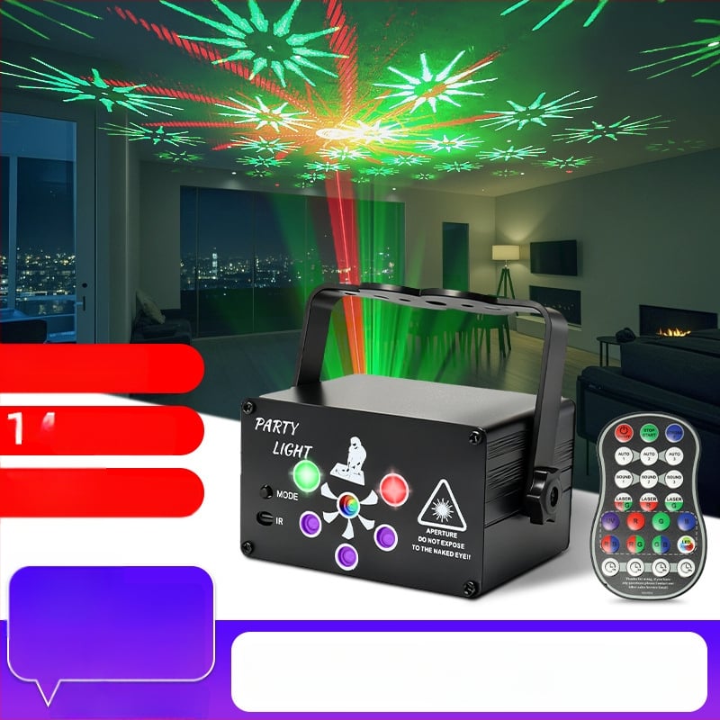 KTV atmosfera božićna projekcijska svjetiljka s UV laserom, šarene rotirajuće zrake, rasvjeta pozornice (Model R80)