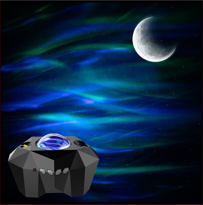 Projektor mjeseca, aurora borealis i zvjezdano nebo, LED svjetlo uz USB Bluetooth zvučnik