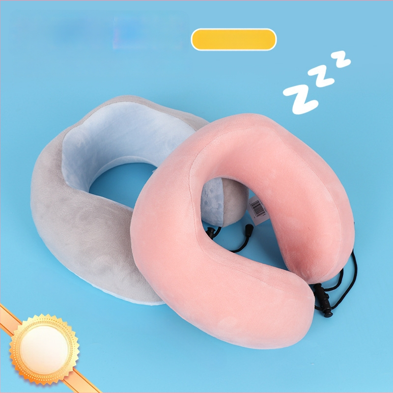 Hengmao μαξιλάρι λαιμού ταξιδιού σε σχήμα U από memory foam, για αεροπλάνο, με Velvet Silver Fox ύφασμα και αργή ανάκαμψη