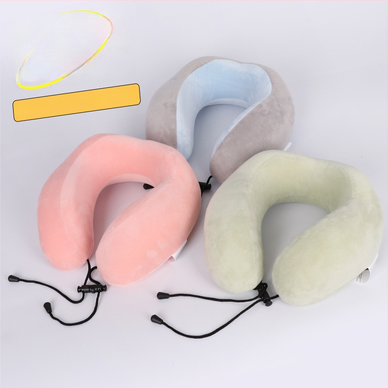Hengmao μαξιλάρι λαιμού ταξιδιού σε σχήμα U από memory foam, για αεροπλάνο, με Velvet Silver Fox ύφασμα και αργή ανάκαμψη