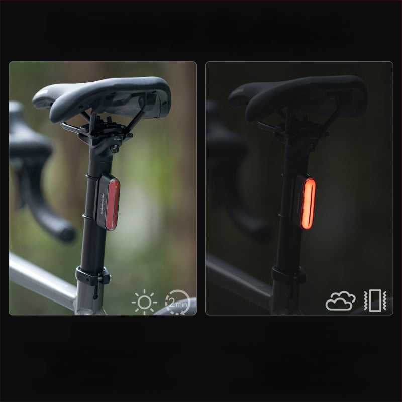 ROCKBROS Magnetsko stražnje svjetlo za bicikl – Inteligentno svjetlo za kočnice za MTB i cestovni bicikl, noćna vožnja