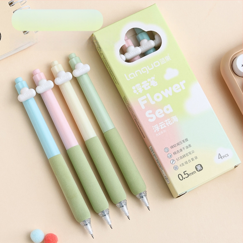 Pix gel Blue Fruit cu vârf ST, mâner moale, închidere prin clic, carcasă din plastic