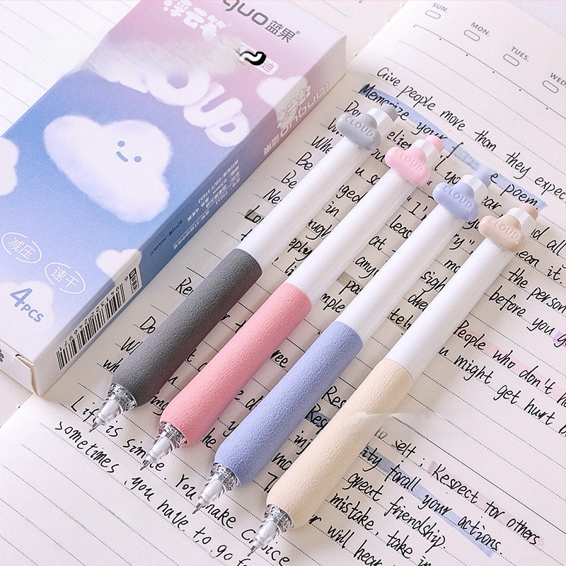 Pix gel Blue Fruit cu vârf ST, mâner moale, închidere prin clic, carcasă din plastic