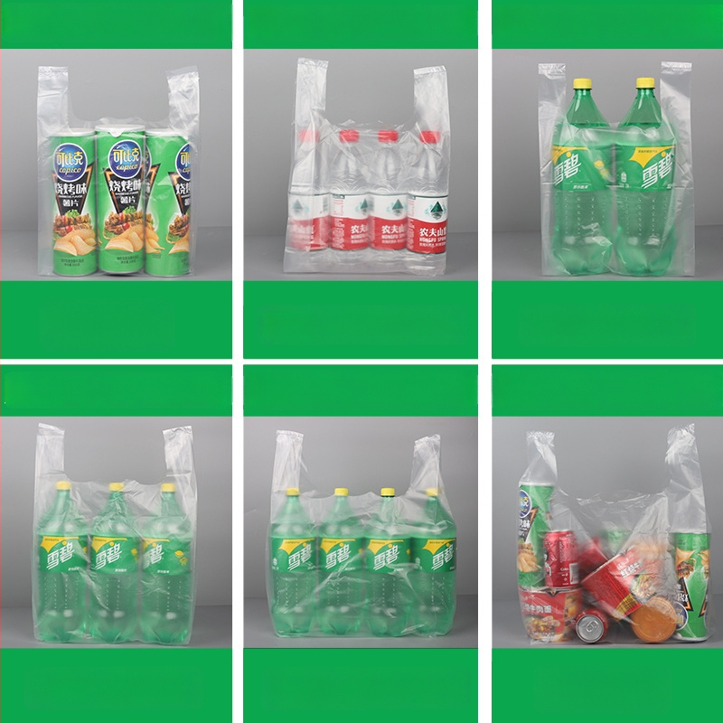 Prozirna vrećica u stilu veste, jednokratna plastična torba za dostavu i kupovinu