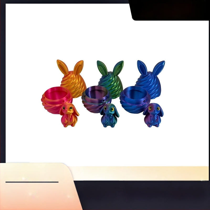 3D printani uskršnji set sa zekom i jajima – personalizirane slatke ukrase za jaja i male životinjske igračke