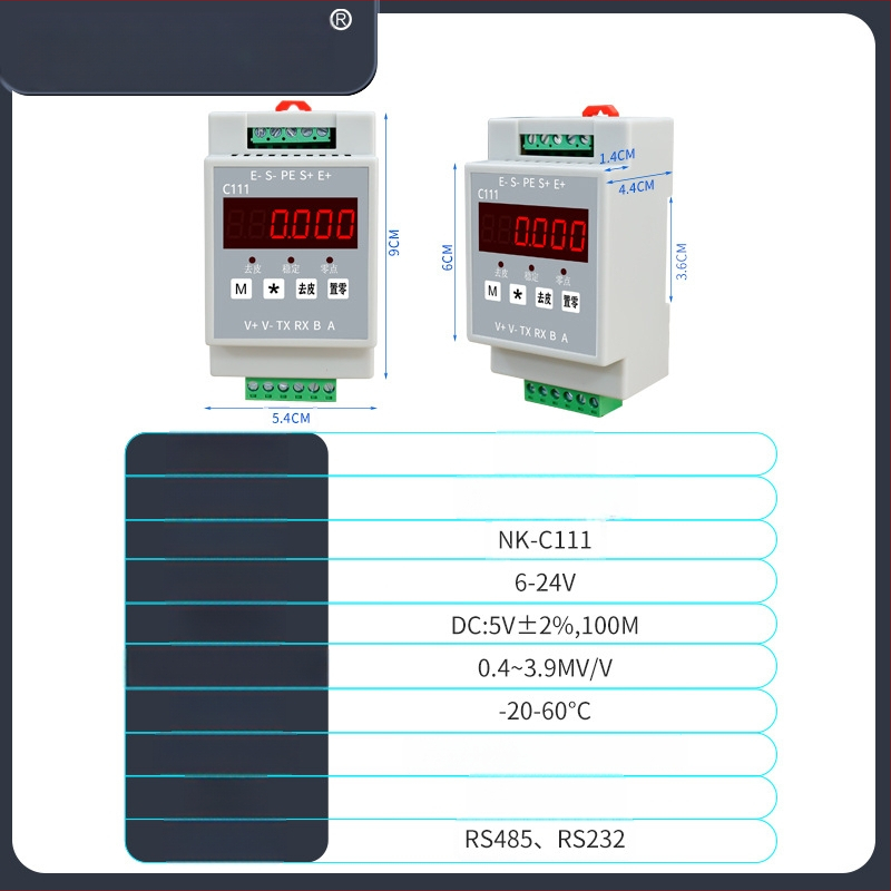 Navic Visoko precizan mjerni transmitter za vaganje s RS-485 sučeljem, Modbus komunikacijom i RS-232 pojačivačem signala vaganja