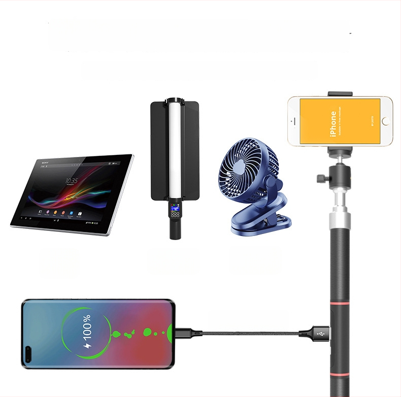 Punjavajući držač za telefon, višenamjenski stalak za uživo prijenos, trodijelni nosač za power bank za kampiranje