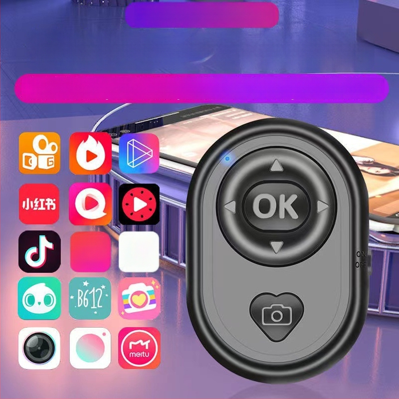 Bluetooth kamera távvezérlő, vezeték nélküli selfie bot műanyag házban, Bluetooth 4.0, univerzális telefon-tartó