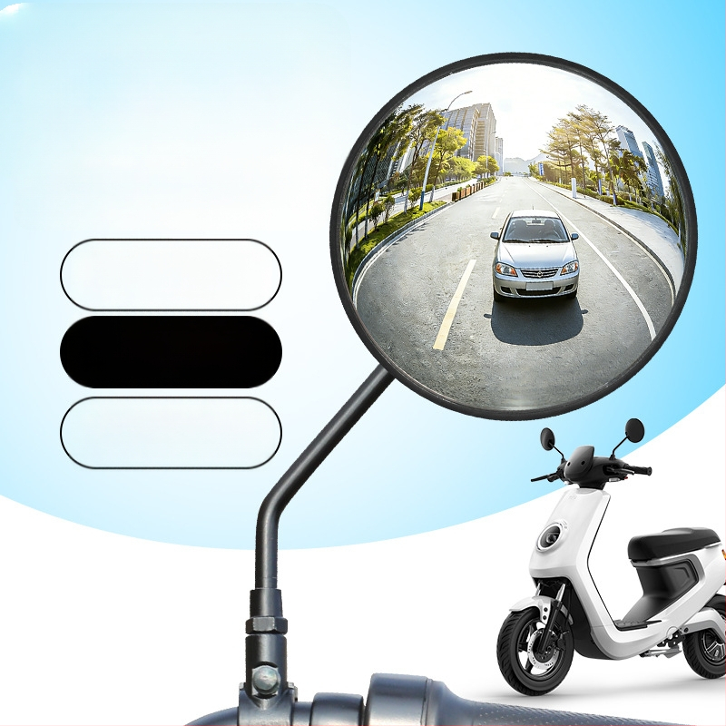 Elektromos járművek és motorkerékpárok hátsó tükréhez, fisheye, széles látómező, domború, nagy látómező, HD visszapillantó tükör, univerzális tükör