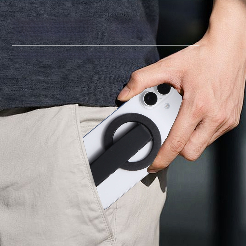 Forgatható mágneses gyűrűs telefonállvány szilikon karkötővel, alumínium ötvözetből