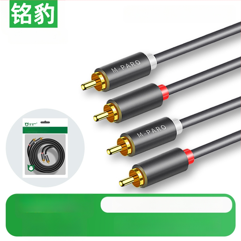 Ming Bao audio kabel 2x2 RCA, crna, 2x2 RCA konektori, za TV/CD/AV i zvučnike
