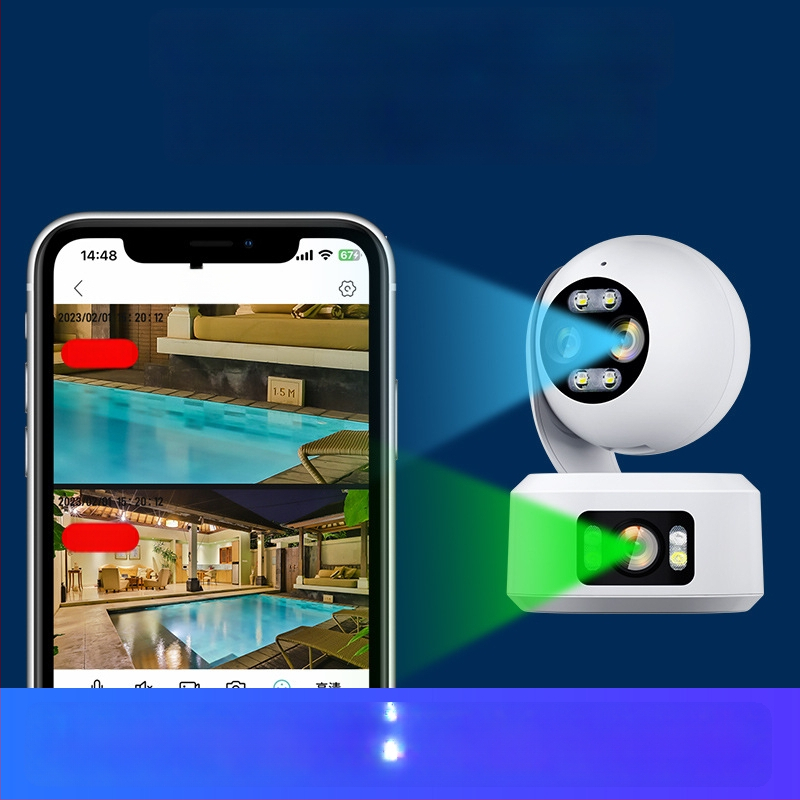 Yoosee Sigurnosna Kamera s Dvostrukim Objektivom, Full HD, Unutarnja Bežična Wi-Fi, Pan-Tilt