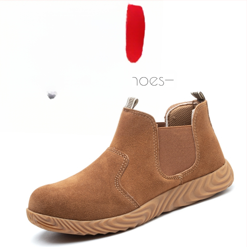 Muške sigurnosne cipele za zavarivanje, slip-on, otporne na visoke temperature, čelični vrh, protiv udara, protiv probijanja, velur gornji dio