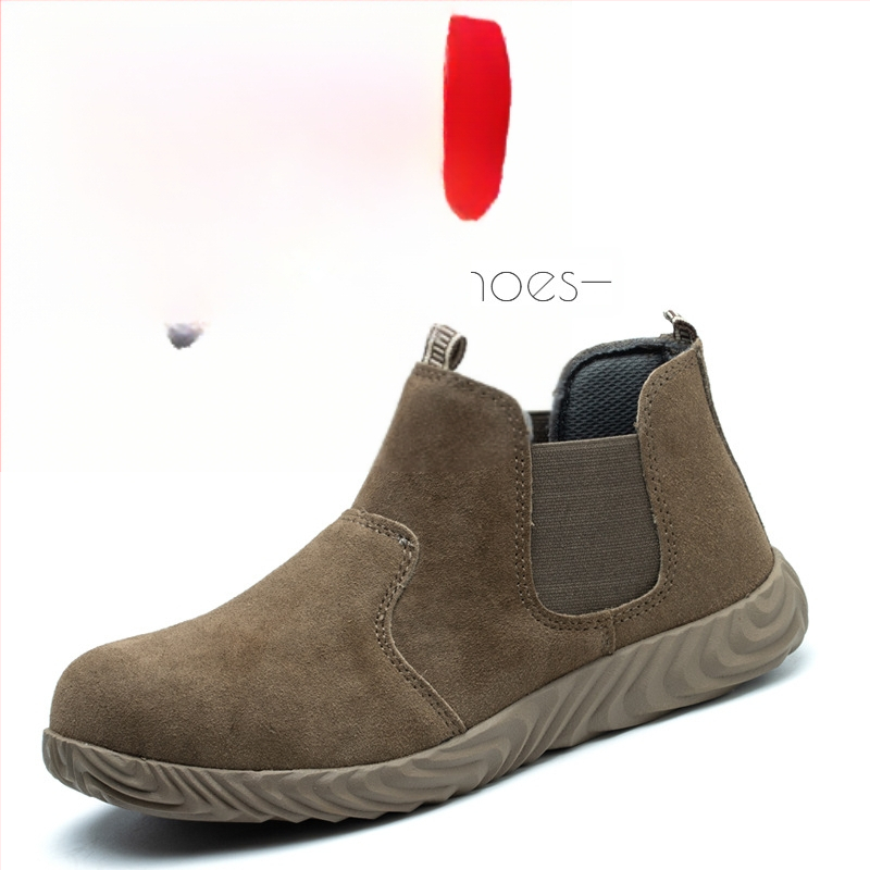 Muške sigurnosne cipele za zavarivanje, slip-on, otporne na visoke temperature, čelični vrh, protiv udara, protiv probijanja, velur gornji dio