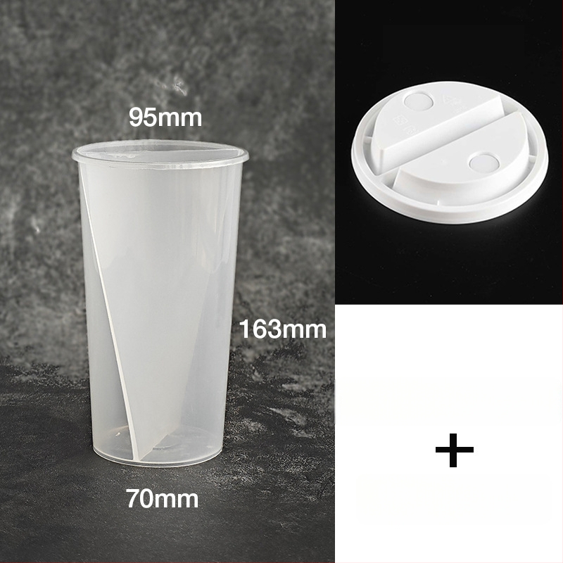 Jednokratna čaša za čaj s mlijekom, debela, injekcijski oblikovana plastika, S-oblik Yin‑Yang dizajn, zapremina 501–600 ml