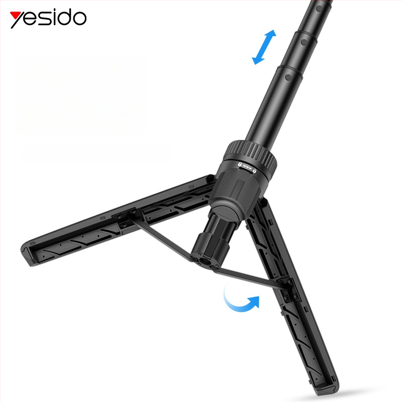 Yesido Selfie Stick Tripod s stabilizacijom slike; materijal PA6 + TPR + aluminijska legura; Bluetooth: Nije podržano