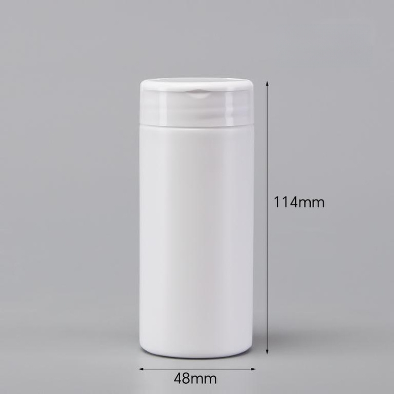 100 ml και 150 ml λευκά πλαστικά μπουκάλια με καπάκι Flip-Top, εξατομικευμένα μπουκάλια δοσομέτρησης δισκίων, πλαστικά σφραγισμένα μπουκάλια για προϊόντα υγείας, χονδρική