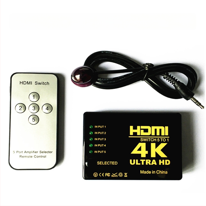 HDMI prekidač 5x1, 4K 30 Hz, s daljinskim upravljačem