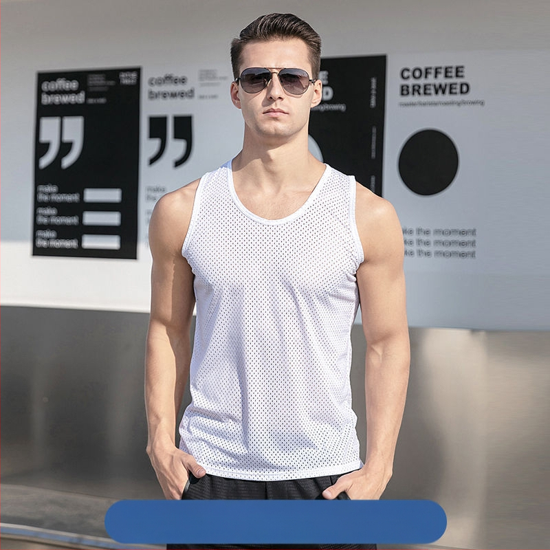 Prozračna mrežasta vesta za fitness i trčanje, bez rukava, lagana i brzo se suši za ljeto.