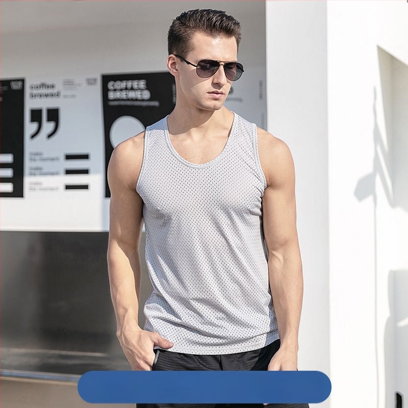 Prozračna mrežasta vesta za fitness i trčanje, bez rukava, lagana i brzo se suši za ljeto.