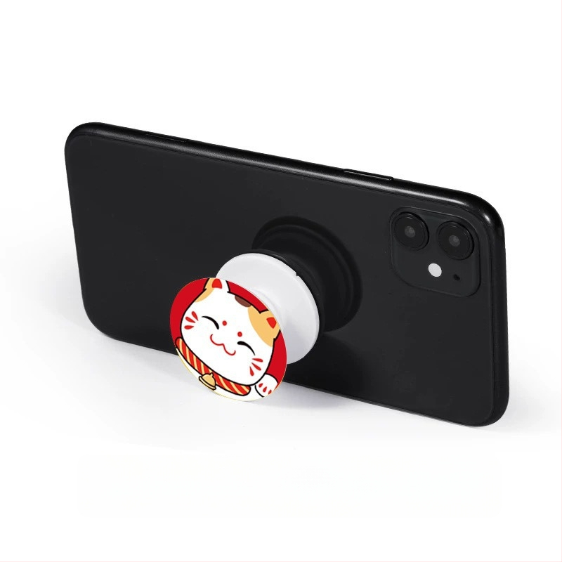 Držač za telefon s airbag sustavom, teleskopskim vratom, stolni držač protiv pada, karikatura dizajn prsten držač, crveno s balonima