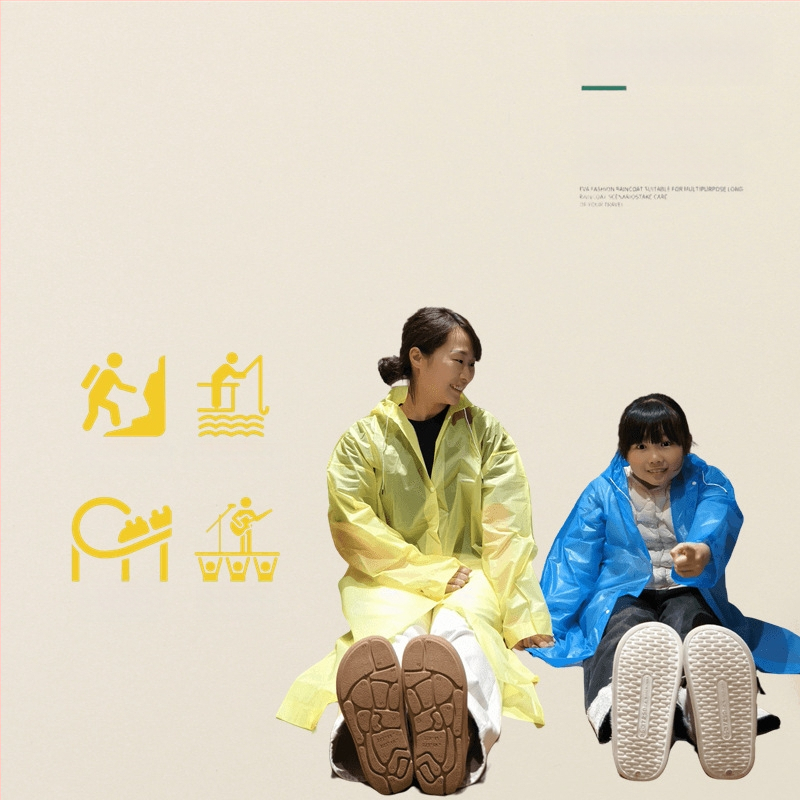 Esőponcho felnőtteknek, EVA anyagból, vastag, egy darabos, túrázáshoz és utazáshoz