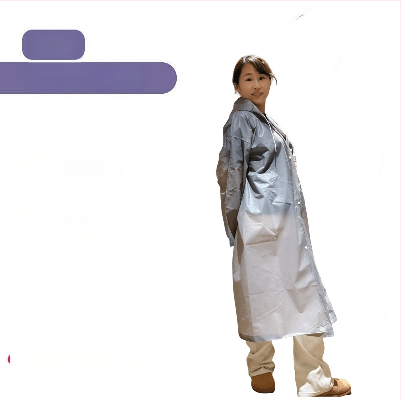 Esőponcho felnőtteknek, EVA anyagból, vastag, egy darabos, túrázáshoz és utazáshoz