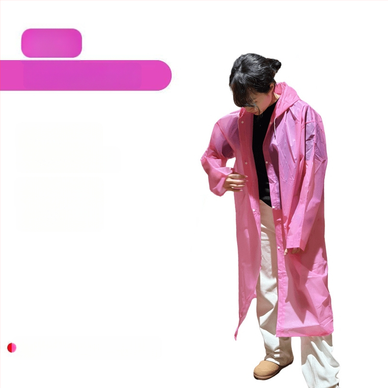Esőponcho felnőtteknek, EVA anyagból, vastag, egy darabos, túrázáshoz és utazáshoz
