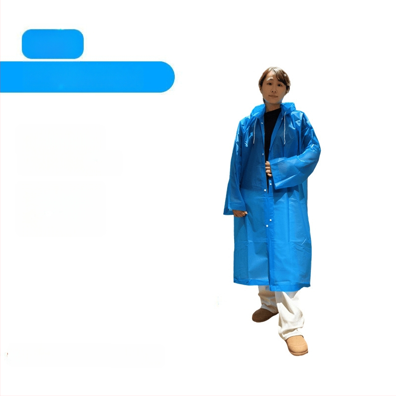 Esőponcho felnőtteknek, EVA anyagból, vastag, egy darabos, túrázáshoz és utazáshoz